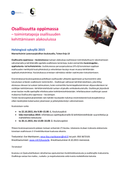 Osallisuus koulutus Helsinki 5 - Mannerheimin Lastensuojeluliitto