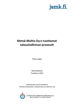 Metsä-Multia Oy:n tuottamat taloushallinnon prosessit