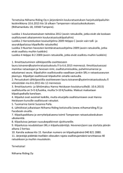 Harjoituskoulukisojen kutsu - Tampereen Ratsastusseura ry
