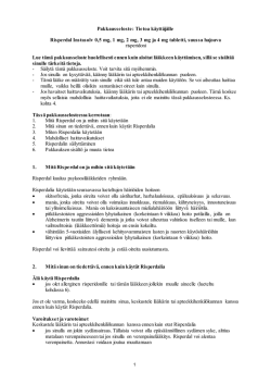 Pakkausseloste: Tietoa käyttäjälle Risperdal Instasolv 0,5