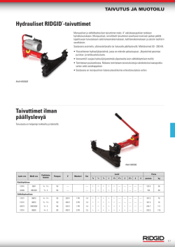 Hydrauliset taivuttimet - Ridgid | Oy Machine Tool Co