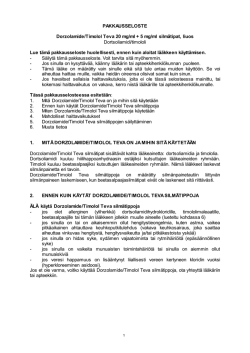 PAKKAUSSELOSTE Dorzolamide/Timolol Teva 20 mg/ml +