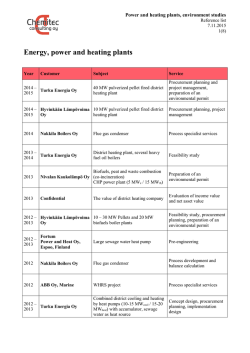 Energy, power and heating plants