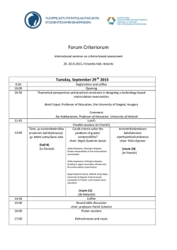 The programme of the seminar