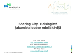 Sharing City- Helsingistä jakamistalouden edelläkävijä