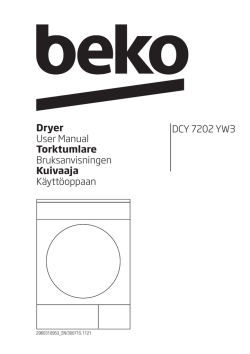 DCY 7202 YW3 Dryer User Manual Torktumlare