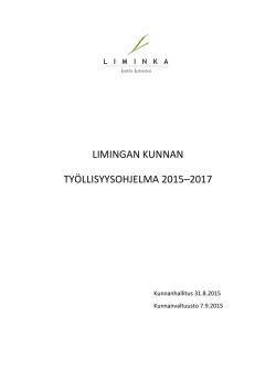 LIMINGAN KUNNAN TYÖLLISYYSOHJELMA 2015–2017
