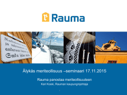 Älykäs meriteollisuus –seminaari 17.11.2015