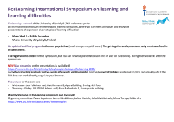 ForLearning international workshop