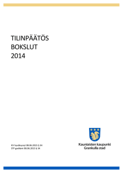 TILINPÄÄTÖS BOKSLUT 2014