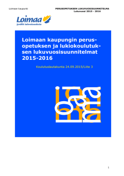 Lukuvuosisuunnitelmat 2015-2016