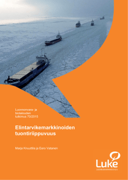 Elintarvikemarkkinoiden tuontiriippuvuus