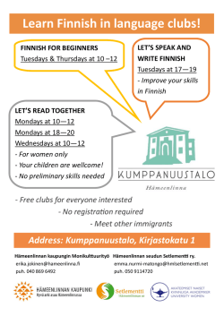 Learn Finnish in language clubs!