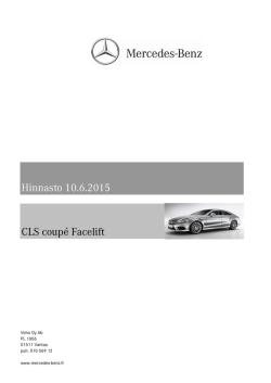 Lataa CLS hinnasto - Mercedes-Benz