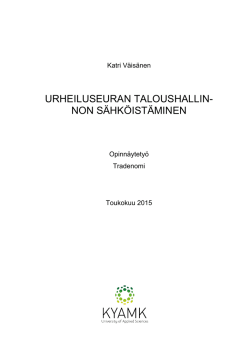 URHEILUSEURAN TALOUSHALLIN- NON
