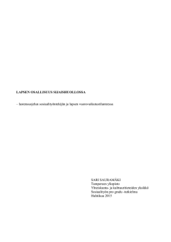 LAPSEN OSALLISUUS SIJAISHUOLLOSSA &ndash; lastensuojelun
