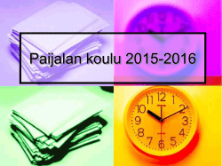 Paijala-tiedote 2015-2016