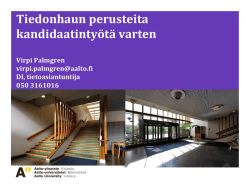 Kandityö - Aalto-yliopiston kirjasto