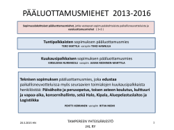 LM-2013-2016 - Tampereen yhteisjärjestö jhl ry