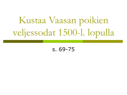 Kustaa Vaasan poikien veljessodat 1500-l