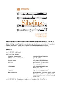 Minun Sibeliukseni – tapahtumapäivä Kansallismuseossa klo 12-17