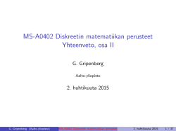 MS-A0402 Diskreetin matematiikan perusteet - Aalto