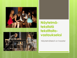 Lataa: Näytelmätekstistä tekstitaitovastaukseksi