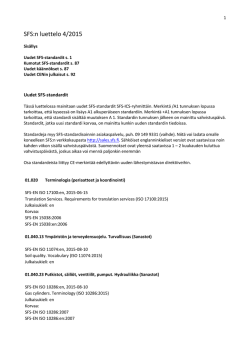 SFS:n luettelo 4/2015