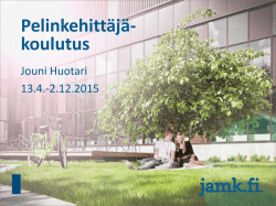 Pelinkehitt&auml;j&auml;- koulutus