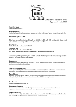 Lauttasaaren ala-asteen koulu Syyskuun tiedote 2015