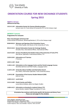 ORIENTATION COURSE FOR NEW EXCHANGE