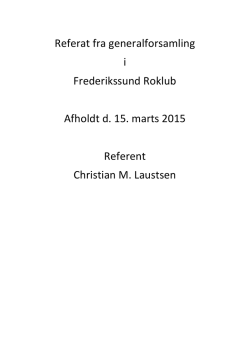 15 Marts 2015 - Frederikssund Roklub