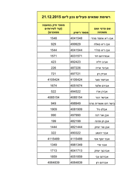 רשימת שמאים פעילים נכון ליום 21.12.2015