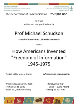 Prof Michael Schudson How Americans Invented "Freedom of