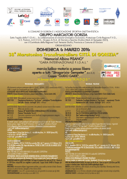 DOMENICA 6 MARZO 2016 - Gruppo Marciatori Gorizia