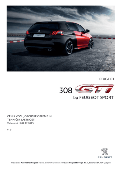 Cenik in cenik opcij NOVI 308 GTi _02.12.2015