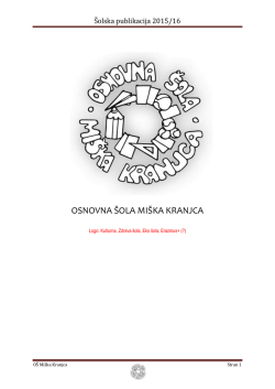 Šolska publikacija 2015/16 - Osnovna šola Miška Kranjca Ljubljana