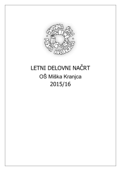 Letni delovni načrt 2015/16 - Osnovna šola Miška Kranjca Ljubljana