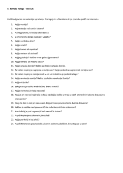 8. domača naloga - VESOLJE Poišči odgovore na naslednja