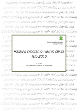 Katalog programov javnih del