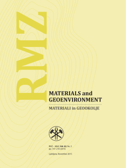 MATERIALS and GEOENVIRONMENT