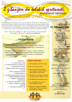 27. februarja 2016 - Brain Gym Slovenija