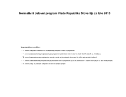 Normativni delovni program Vlade Republike Slovenije za leto 2015