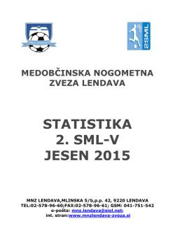 Statistika 2.SML-vzhod za jesen 2015 - mnzlendava
