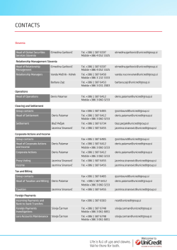 UniCredit GSS Slovenia Contact List