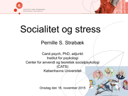 Socialitet og Stress v Pernille Strøbæk