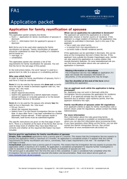 FA1: Application for family reunification of spouses