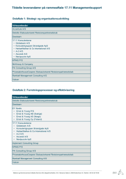 Tildelte leverandører på rammeaftale 17.11