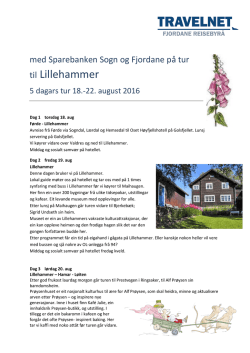 til Lillehammer - Travelnet Fjordane Reisebyrå AS