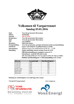 Program for Vargarennet 03.01.2016.